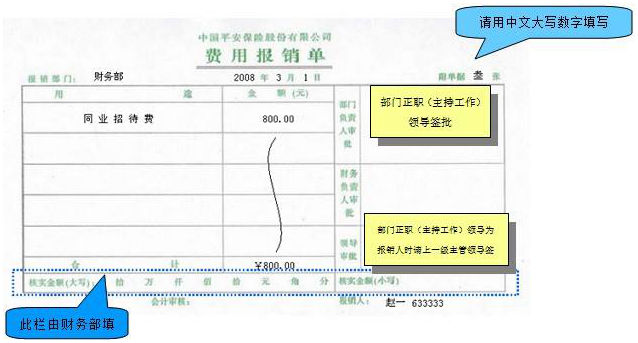 费用报销单填写范本3